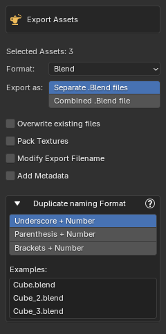 Export Panel