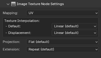 Import Texture Node Settings